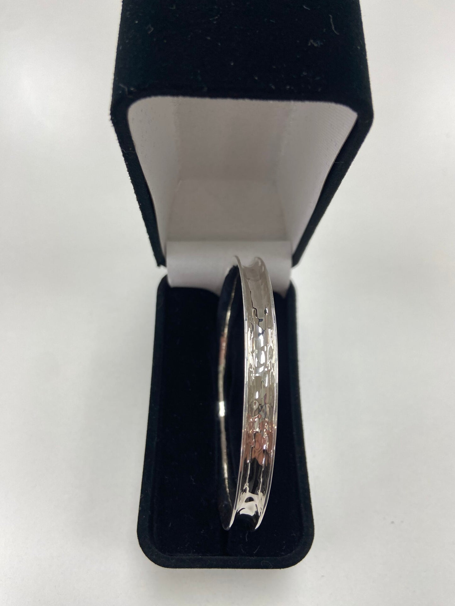 Silver Full Bangle Hand Made Concaved