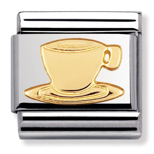 Nomination Classic Gold Cup Coffee Tea Charm Link 03010905