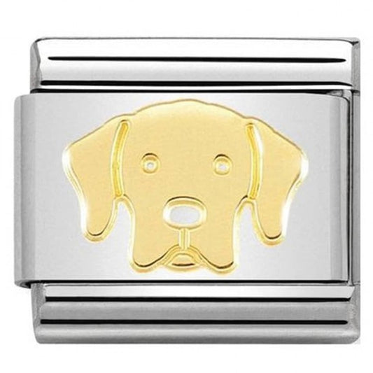 Nomination Classic Gold Labrador Dog Animal Charm Link 03016257