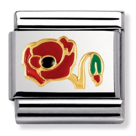 Nomination Classic Gold Poppy Flower Charm Link 03027811