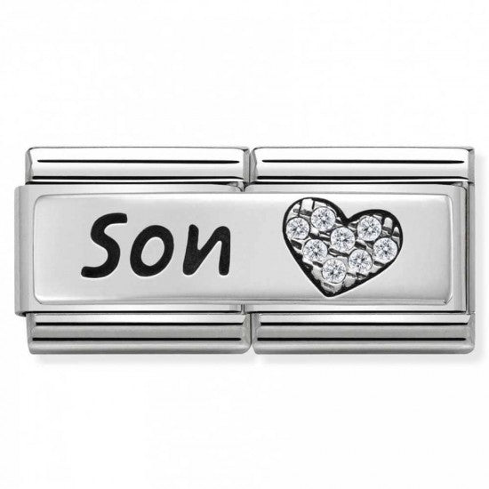 Nomination Classic Silver Double Son CZ Family Charm 33073103