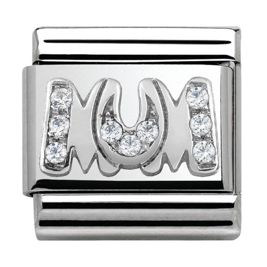 Nomination Charms Classic Silver CZ MUM Family Charm Link 33031608