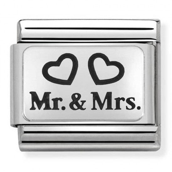 Nomination Classic Silver Charm Wedding Mr & Mrs Charm Links 33010901