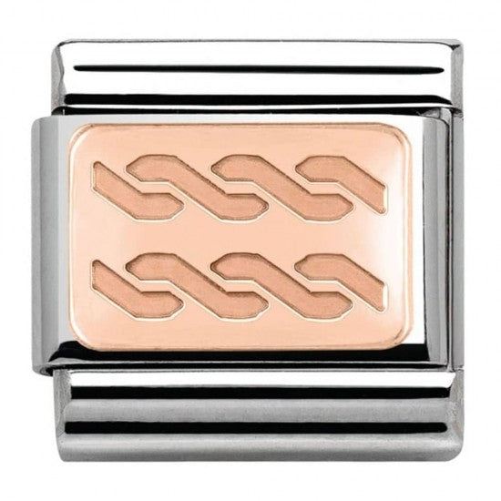 Nomination Classic Rose Gold Plaits Charm Link 43010105