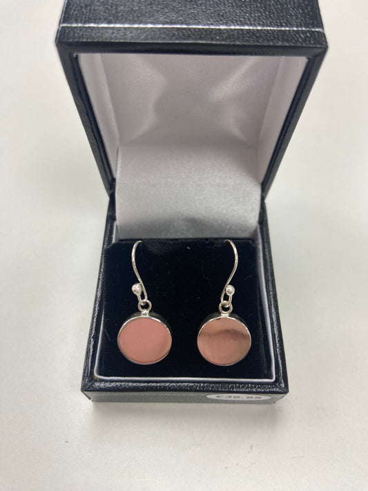 Silver Solid Circle Dangly Earrings