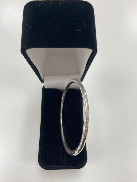 Silver Full  Bangle Hand Made With Hammered Effect