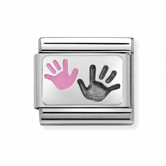 Nomination Charms Classic Silver Pink Hands Parent Child 33020842