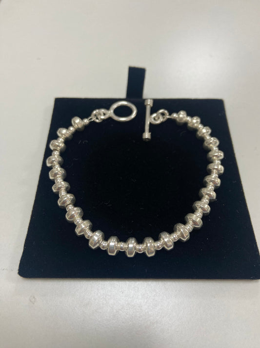 Silver Bracelet Hand Made Wheel Link