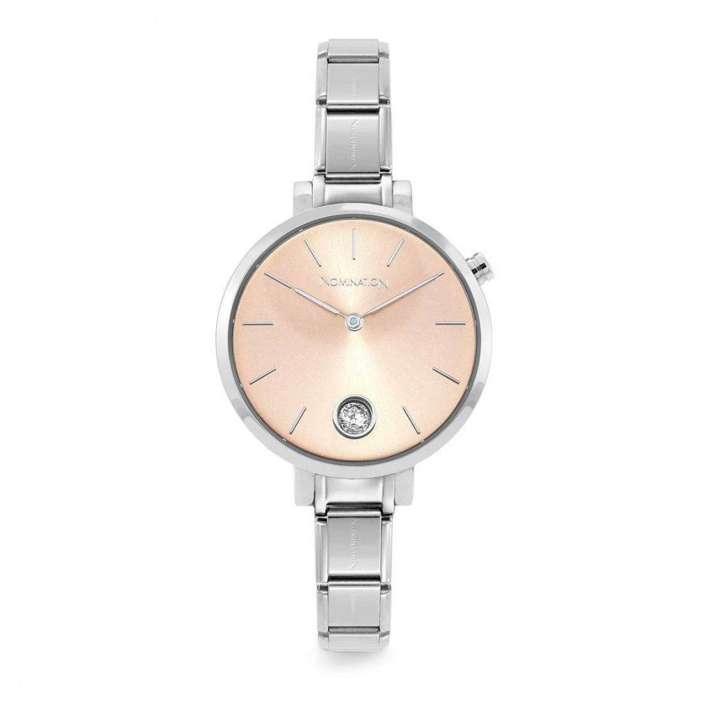 Nomination Classic Watch Silver Bracelet Rose Gold Dial
