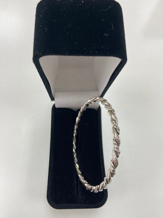 Silver Full  Bangle Hand Made Twist Effect