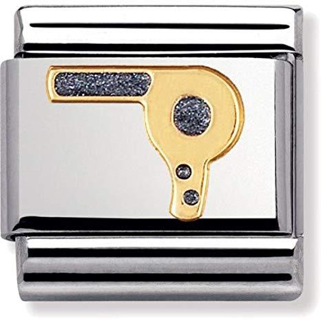 Nomination Classic Gold Hair Dryer Charm Link 030208