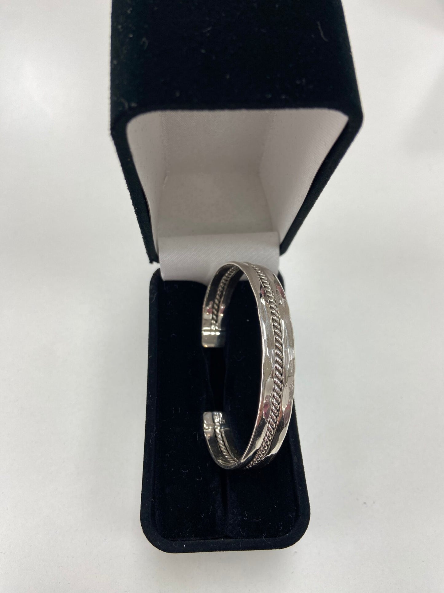 Silver Cuff Bangle Hand Made Torque Silver Twist