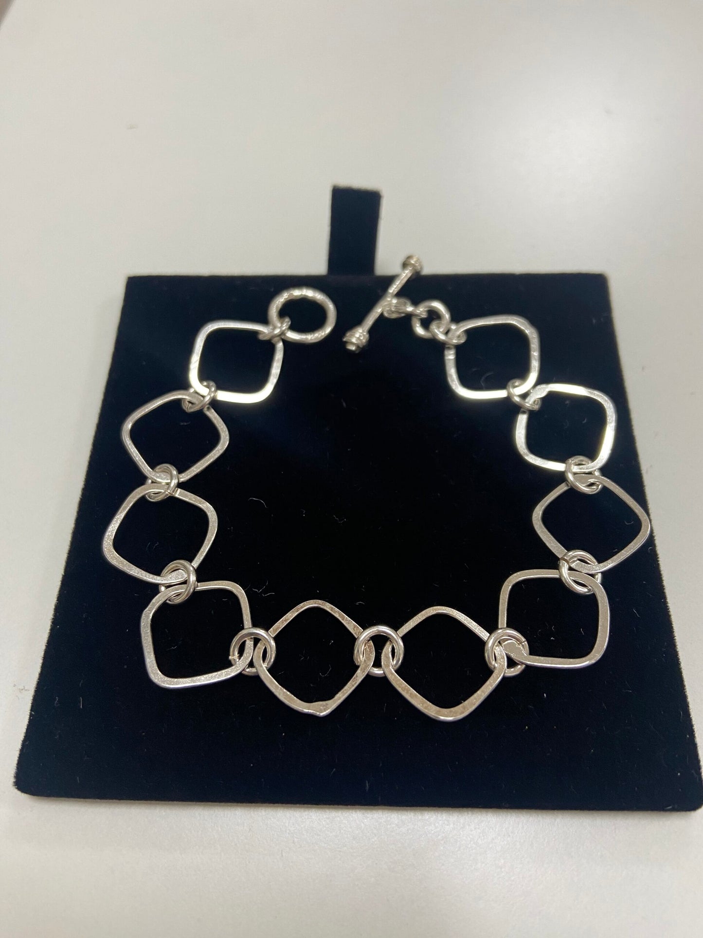 Silver Bracelet Hand Made Square Links