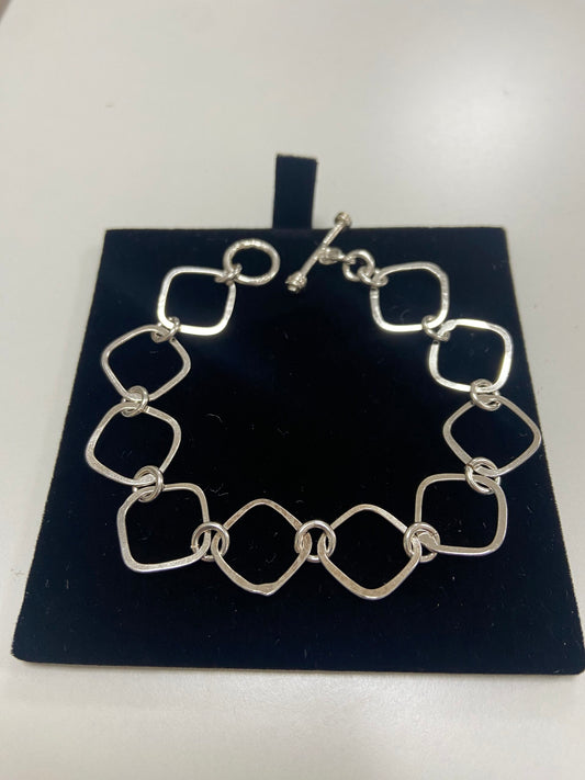Silver Bracelet Hand Made Square Links