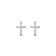 Hot Diamonds Sterling Silver Diamond Amulets Cross Earrings DE614 Ladies Gift