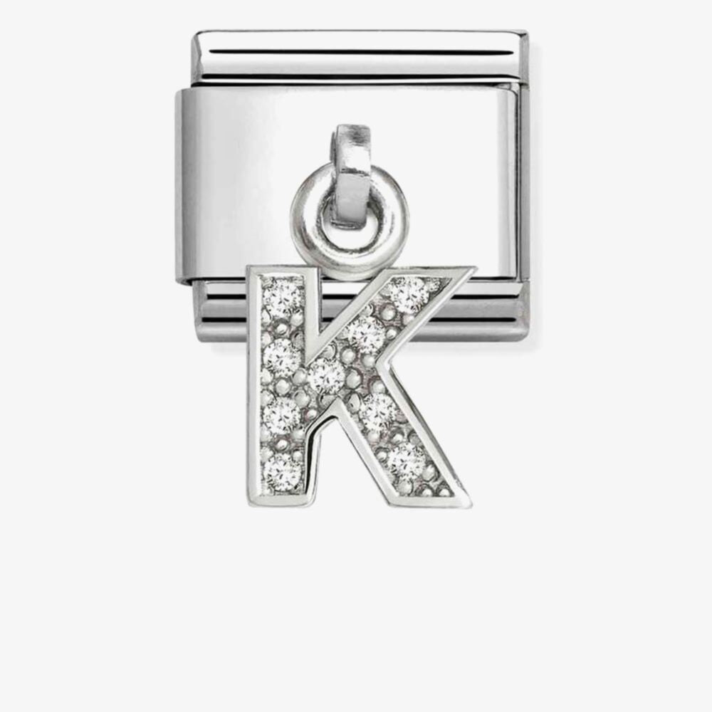 Nomination Classic Silvershine Sparkling Letter K Charm 331818/11