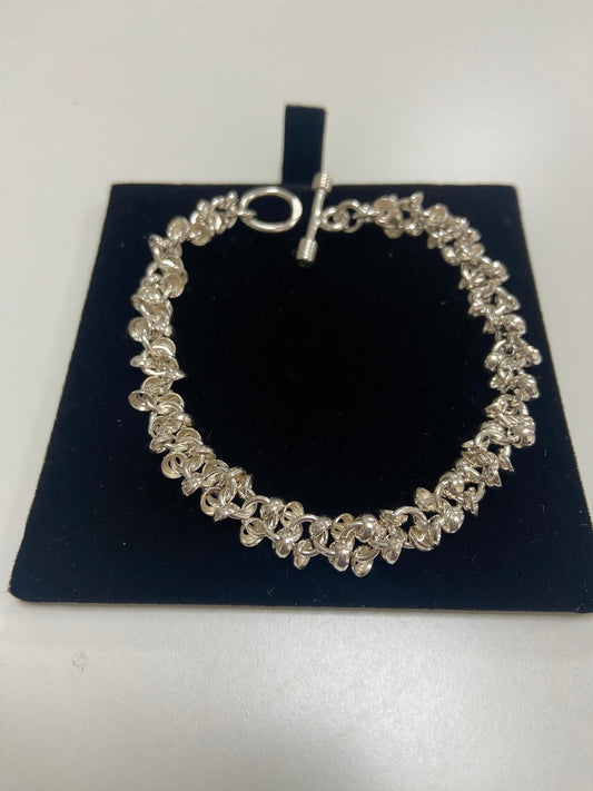 Silver Bracelet Hand Made Large Bobble Bracelet