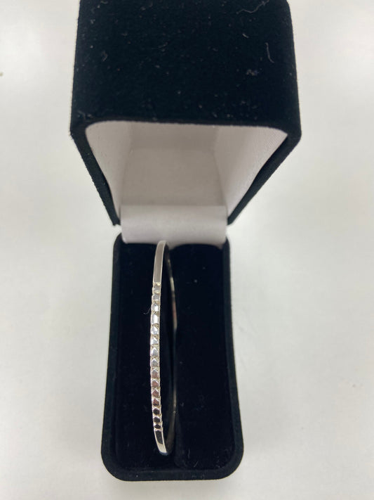 Silver Full  Bangle Hand Made With Grooves