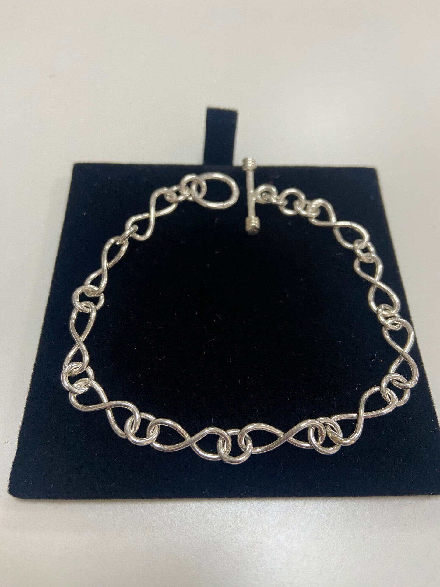 Silver Bracelet Hand Made Large Figure Of Eight