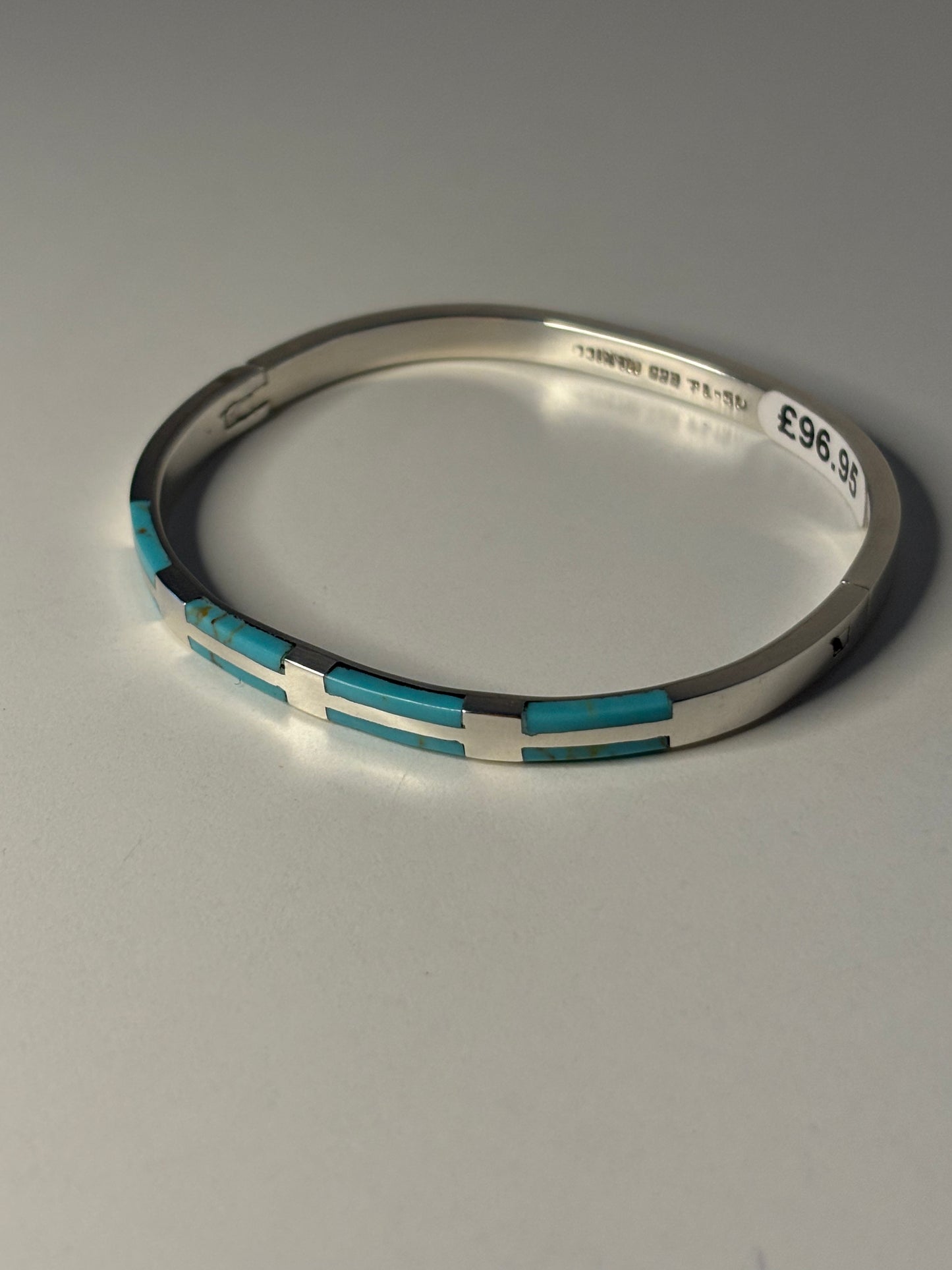 Sterling Silver with Aqua Bangle