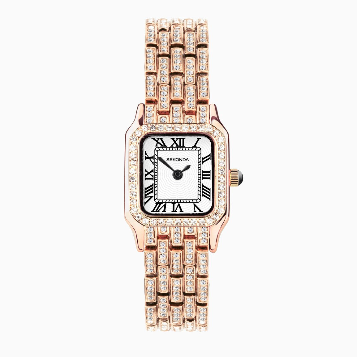 Sekonda Monica Ladies Watch with Rose Gold Alloy Case & Full Stone Set Bracelet 40662