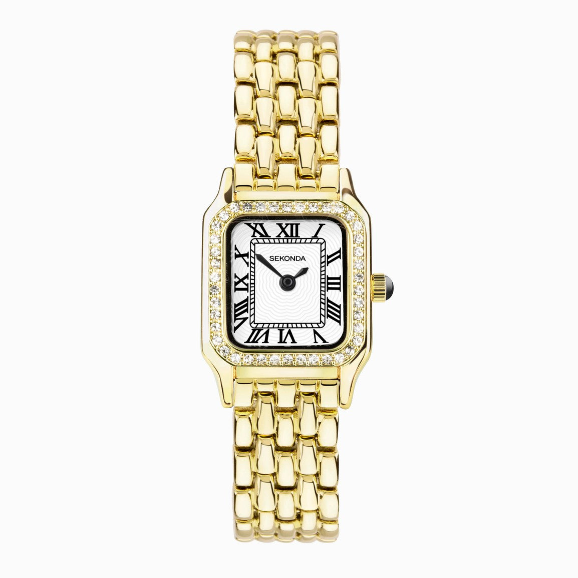 Sekonda Monica Ladies Watch with Gold Alloy Case & Bracelet with Stone Set Bezel 40642