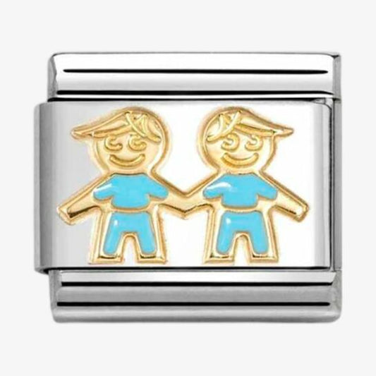 Nomination Classic Gold Brothers Blue Charm Link 03027290