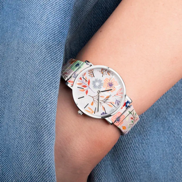 Sekonda Maxima Silver Floral Ladies Watch 40580