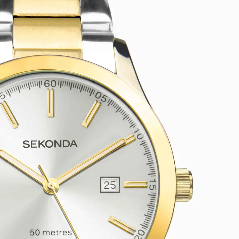 Sekonda Taylor Ladies Watch Two Tone Case & Stainless Steel Bracelet with Silver Dial 40473
