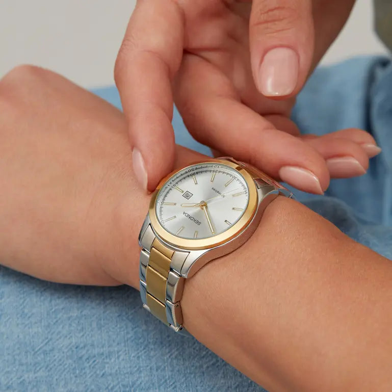 Sekonda Taylor Ladies Watch Two Tone Case & Stainless Steel Bracelet with Silver Dial 40473