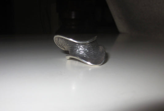 Sterling Silver Chunky Unusual Wave Square Ring Size N Size P