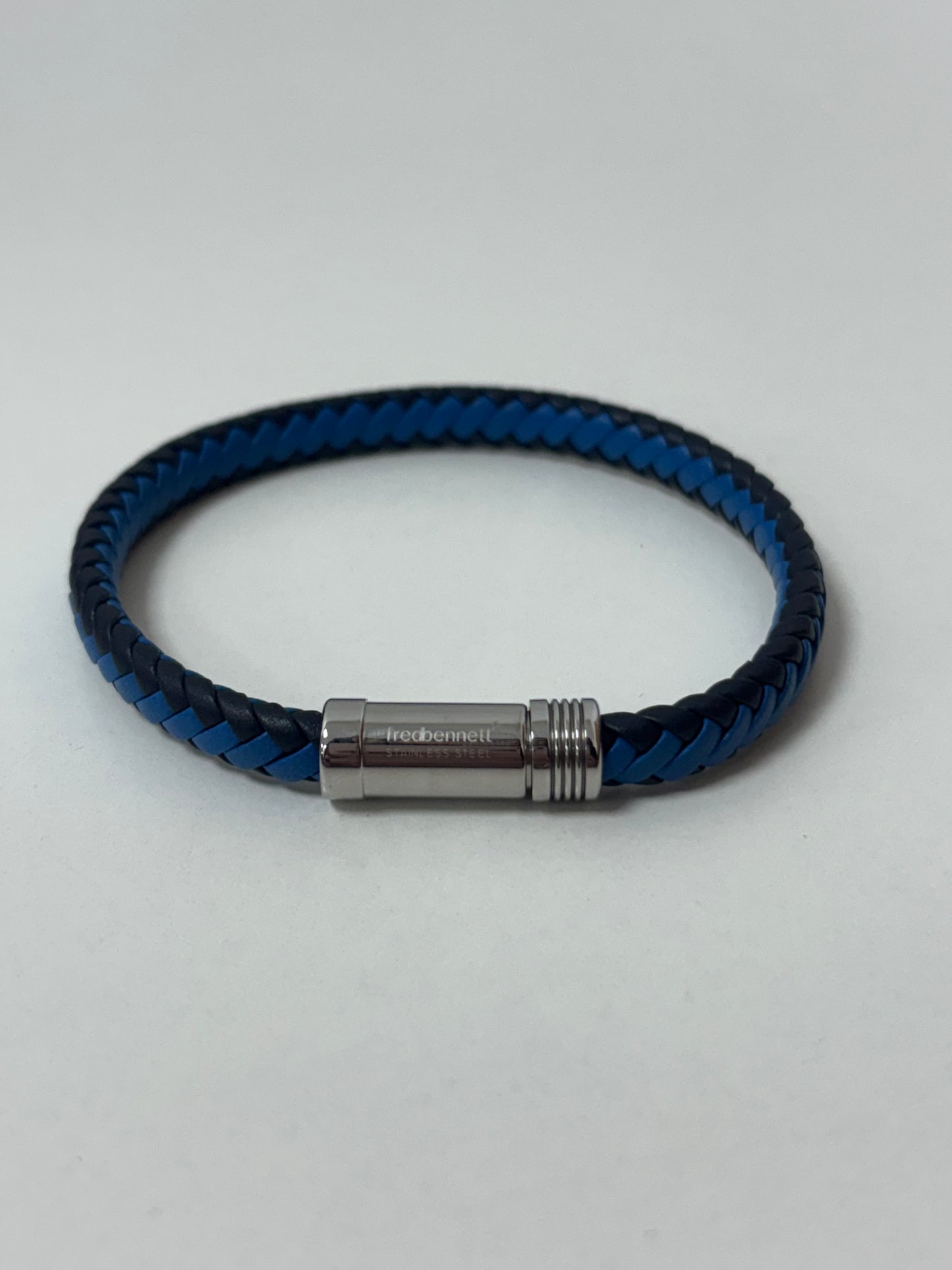 Fred Bennett Blue and Black Leather Bracelet