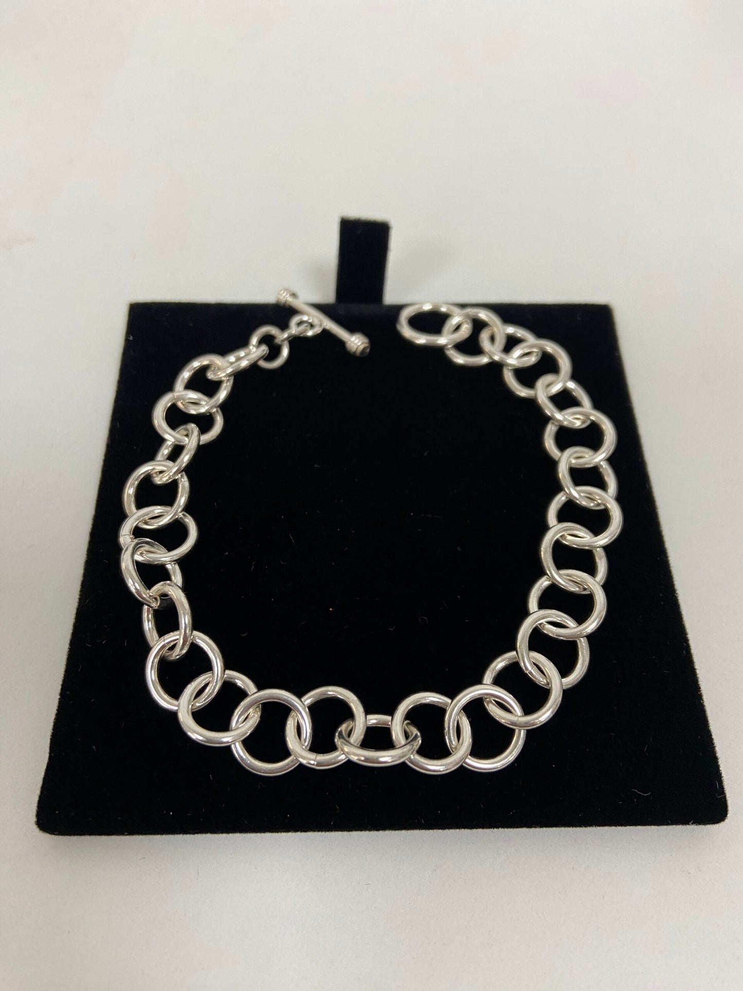 Silver Bracelet Large Round Links Design