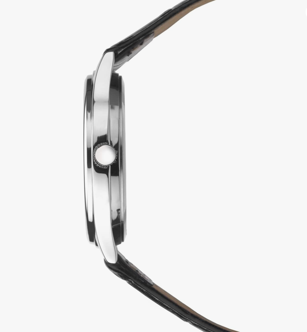 Sekonda Easy Reader Silver & Black Leather Watch 3621