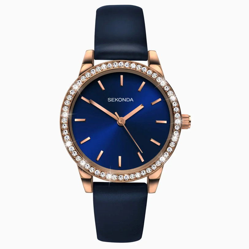Sekonda Day To Night Ladies Watch with Rose Gold Case & PU Strap 2453
