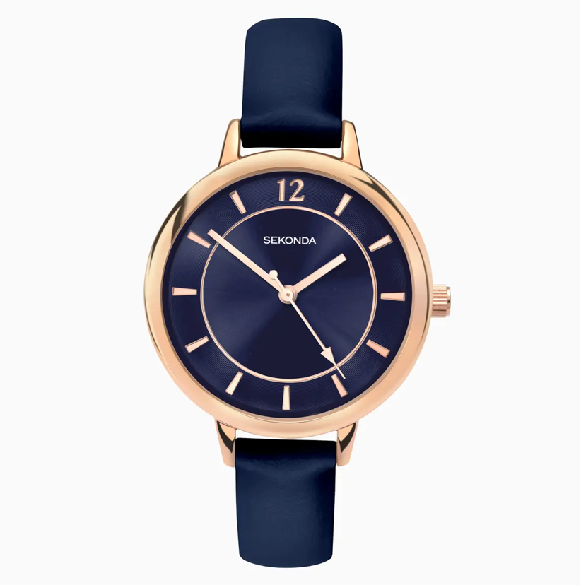 Sekonda Classic Ladies Watch with Rose Gold Case & PU Strap 2136