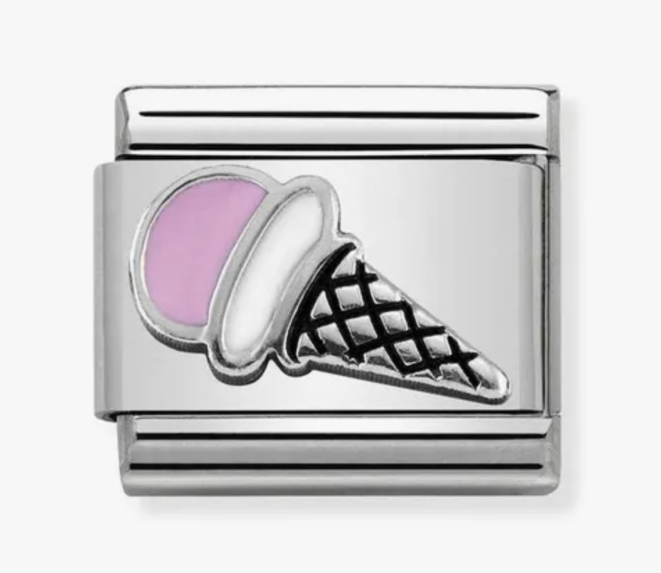 Classic Silver & Enamel Pink Ice Cream Charm 33020244