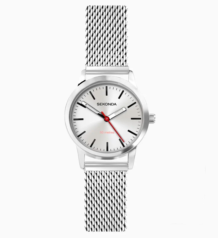 Sekonda Nordic Ladies Watch with Silver Case & Stainless Steel Mesh Bracelet with Silver Dial 40488