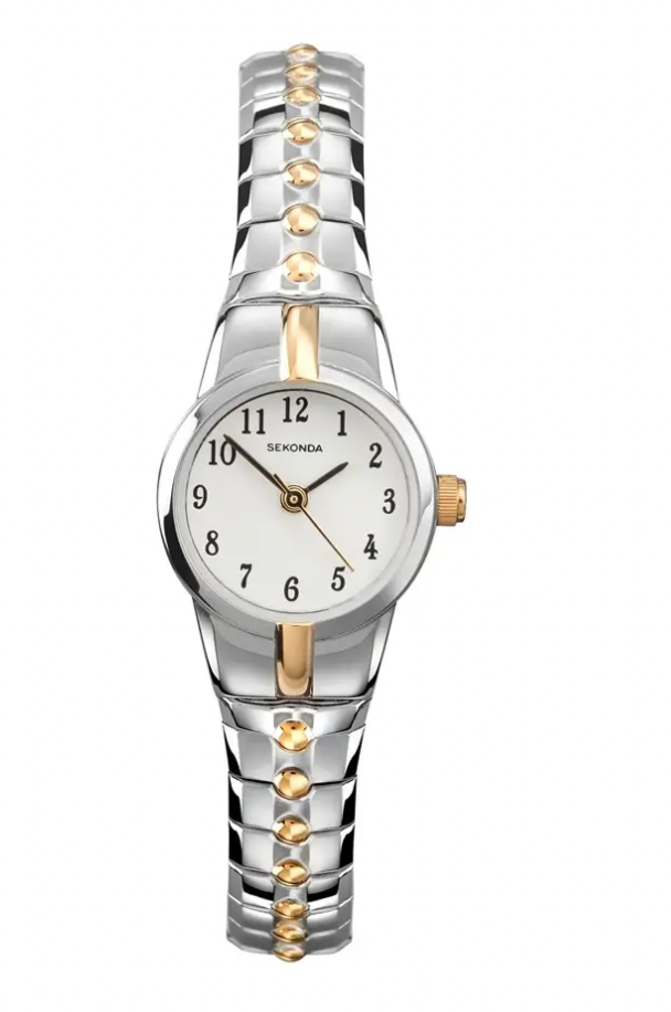 Sekonda Two Tone Rose Gold and Silver Expanding Bracelet Watch 4091