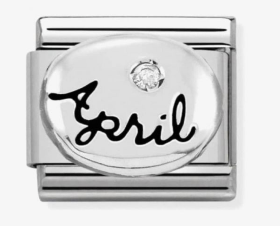 Nomination April Crystal Birthstone Charm Link 33050504