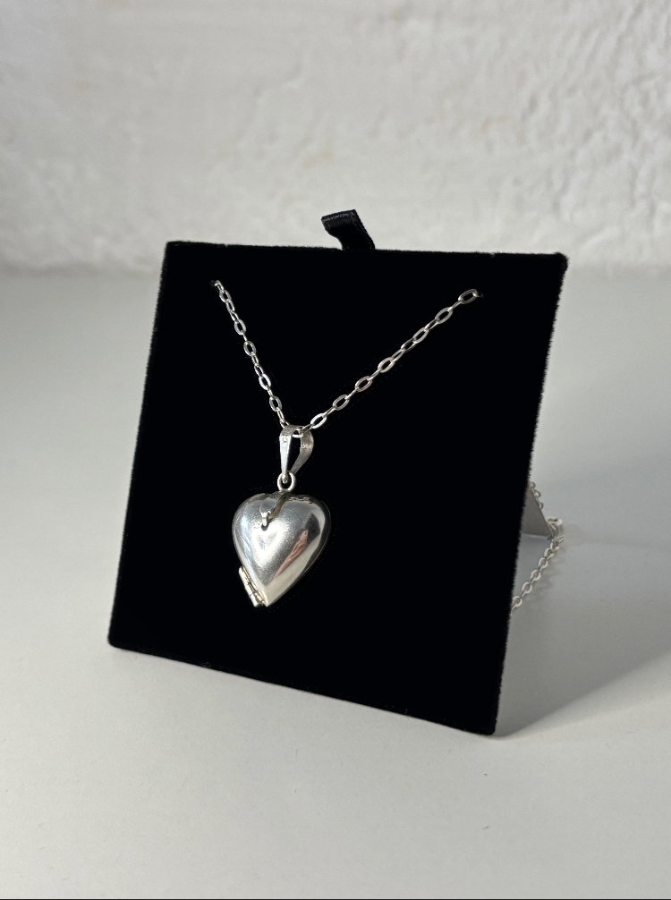 Sterling Silver Latch Heart Locket Necklace