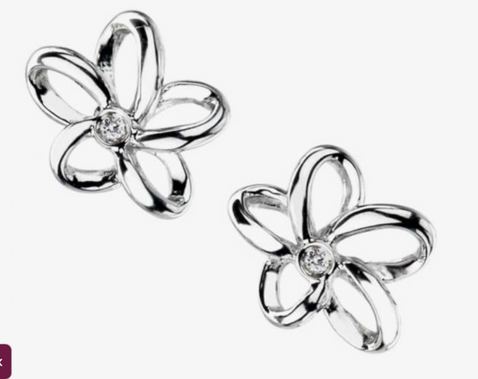 Hot Diamonds Flower Silver Earrings