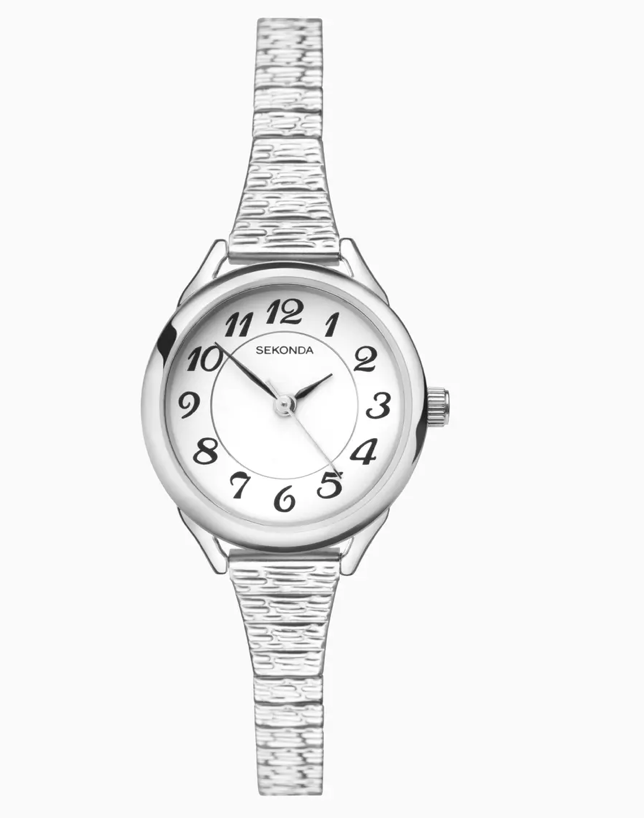 Sekonda Easy Reader Ladies Watch with a Silver Case & Stainless Steel Bracelet with White Dial 2638