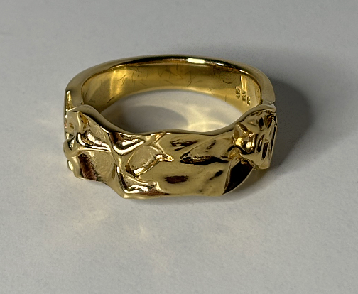 Gold Plated Crinkle Design Ring