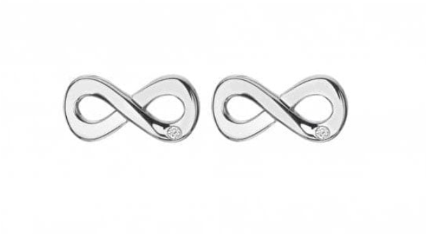 Hot Diamonds Sterling Silver Infinity Diamond Set Stud Earrings DE710