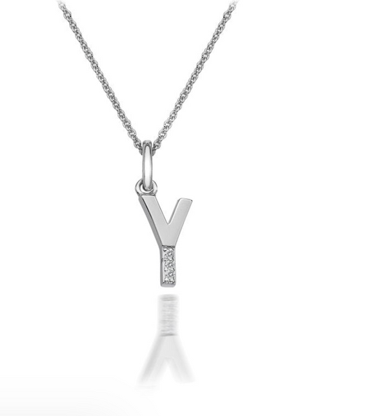 Hot Diamonds Y Micro Pendant Necklace DP422  Initial Y