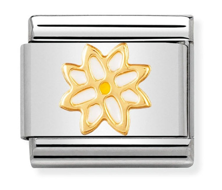 Nomination Classic Bonded Yellow Gold Edelweiss Charm Link 03021409