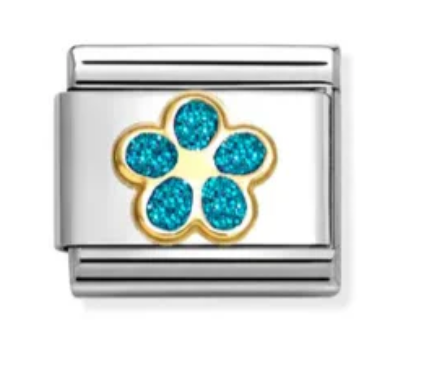Nomination Composable Flower Turquoise Glitter Charm Link 03022016