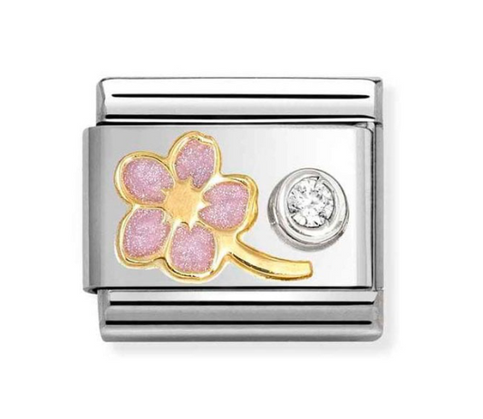 Nomination Classic Gold Pink Myosotis Charm 63030208