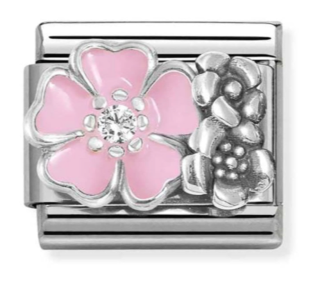 Nomination Classic Silver Flowers with Pink Enamel Charm 33032502